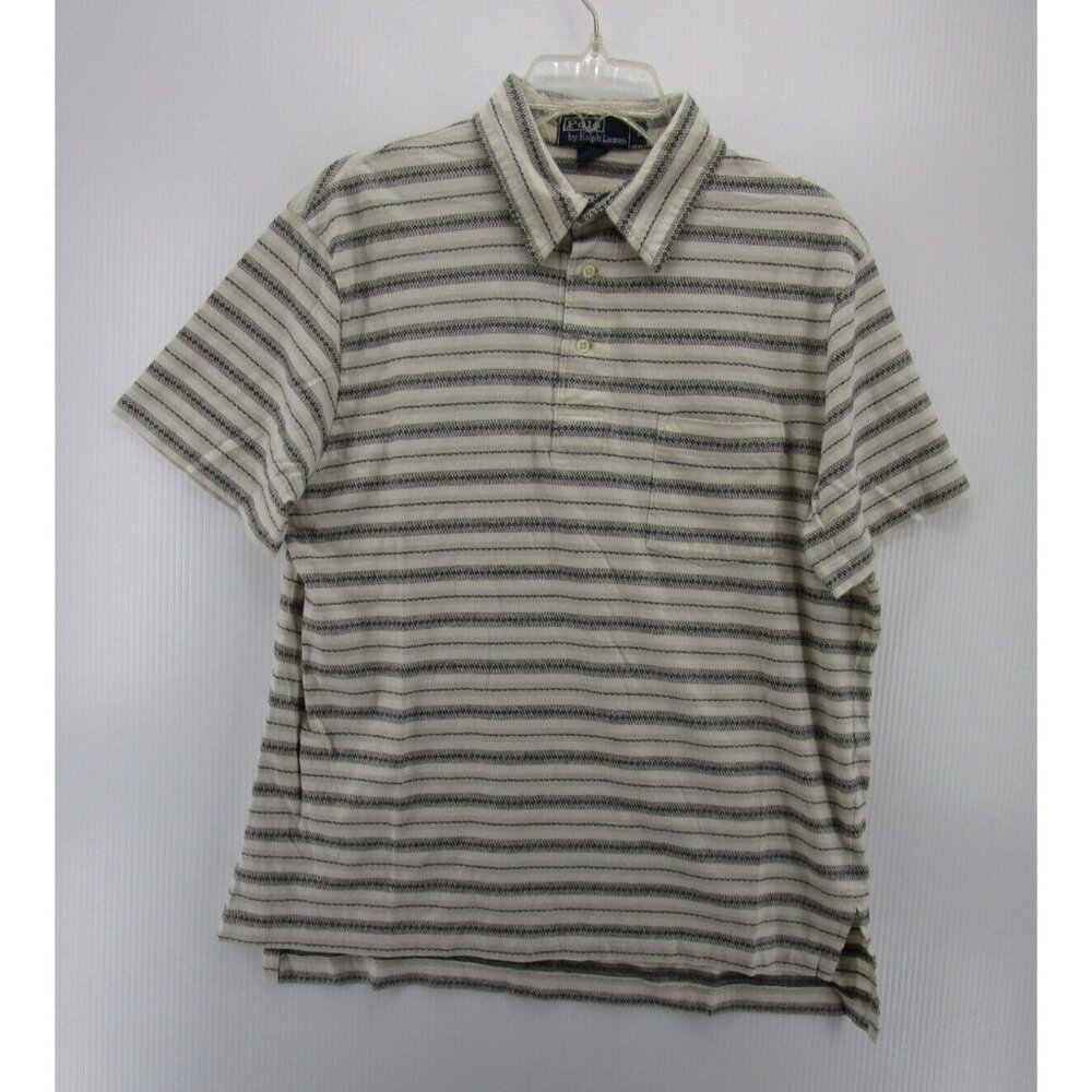 Ralph Lauren Polo Shirt Large Golf Pullover Aztec Striped Pocket Y2K